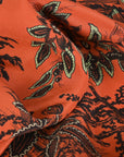 Orange Printed Silk Georgette Fabric 6570