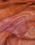 Orange Red Floral Chiffon 98322