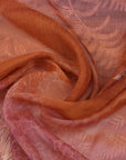 Orange Red Floral Chiffon 98322