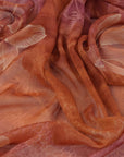 Orange Red Floral Chiffon 98322