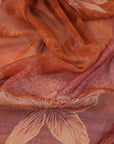 Orange Red Floral Chiffon 98322