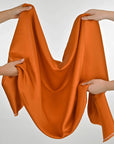 Orange Satin Crepe Fabric 96904