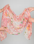 Pink Floral Chiffon Silk 1658