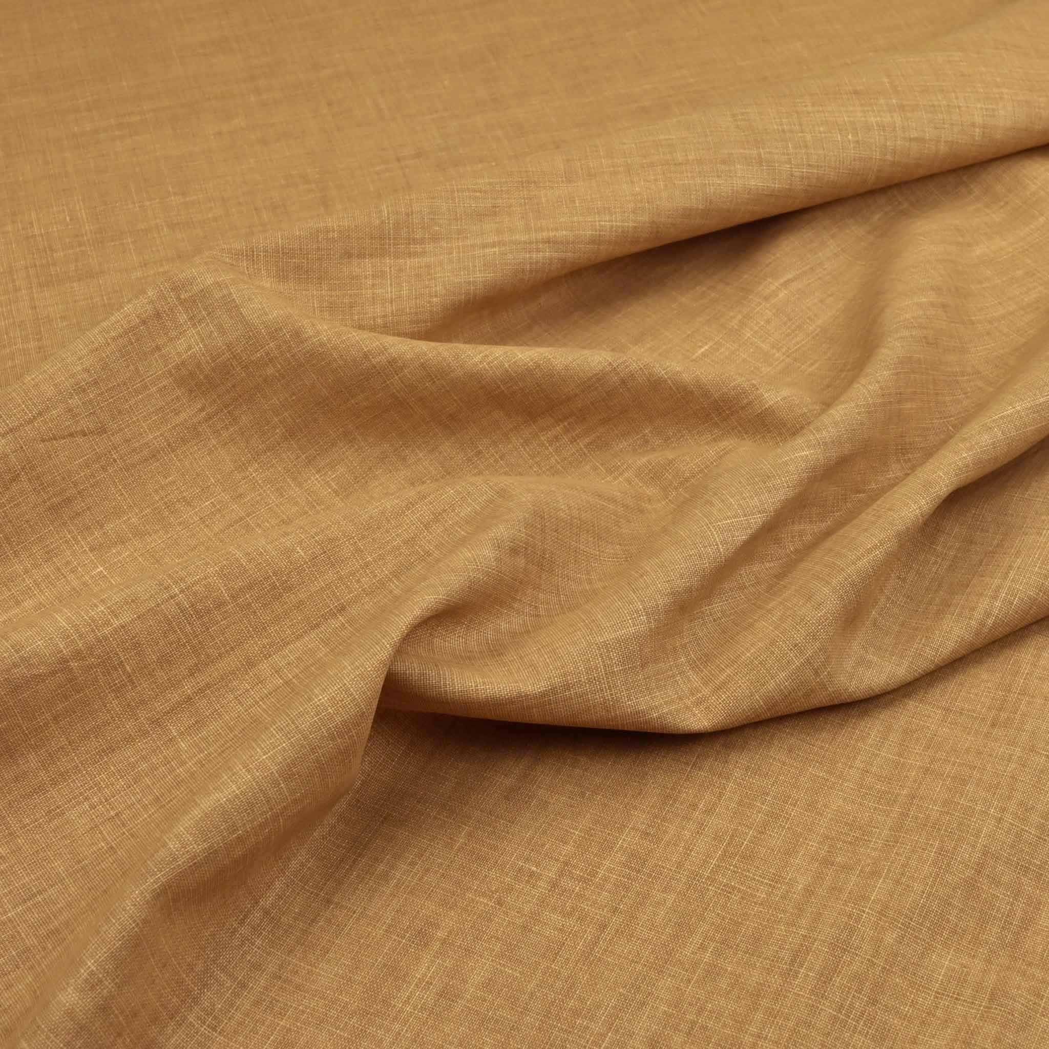 Tan Printed Linen Fabric  98624