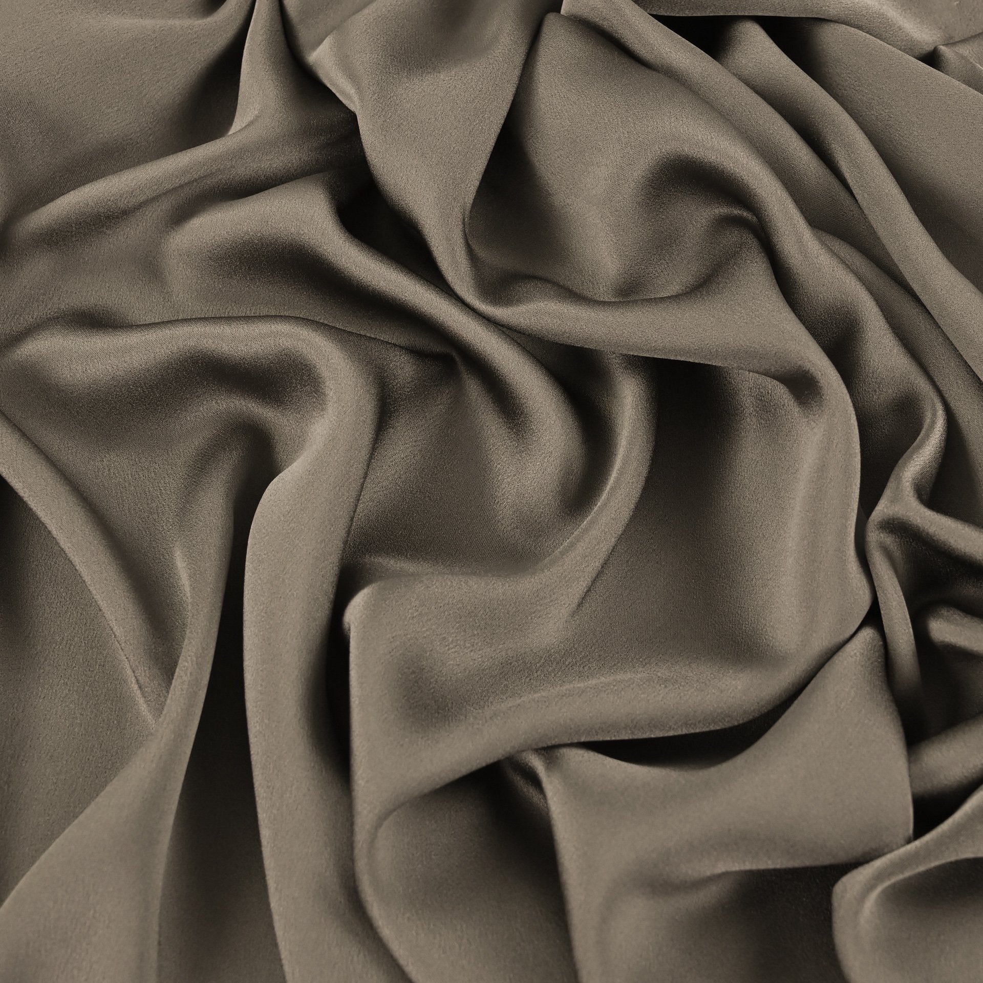 Walnut Brown Crepe Satin Fabric 97195