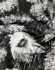 White Black Floral Print 3048 - Fabrics4Fashion