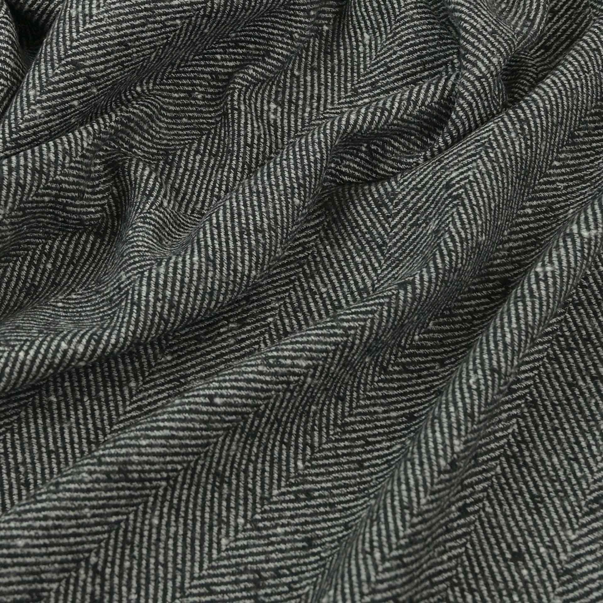 Black Herringbone Tweed 98210