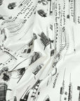 White Black Print Heavy Twill 3580