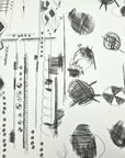 White Black Print Heavy Twill 3580