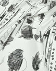 White Black Print Heavy Twill 3580