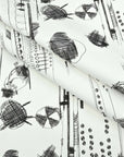 White Black Print Heavy Twill 3580
