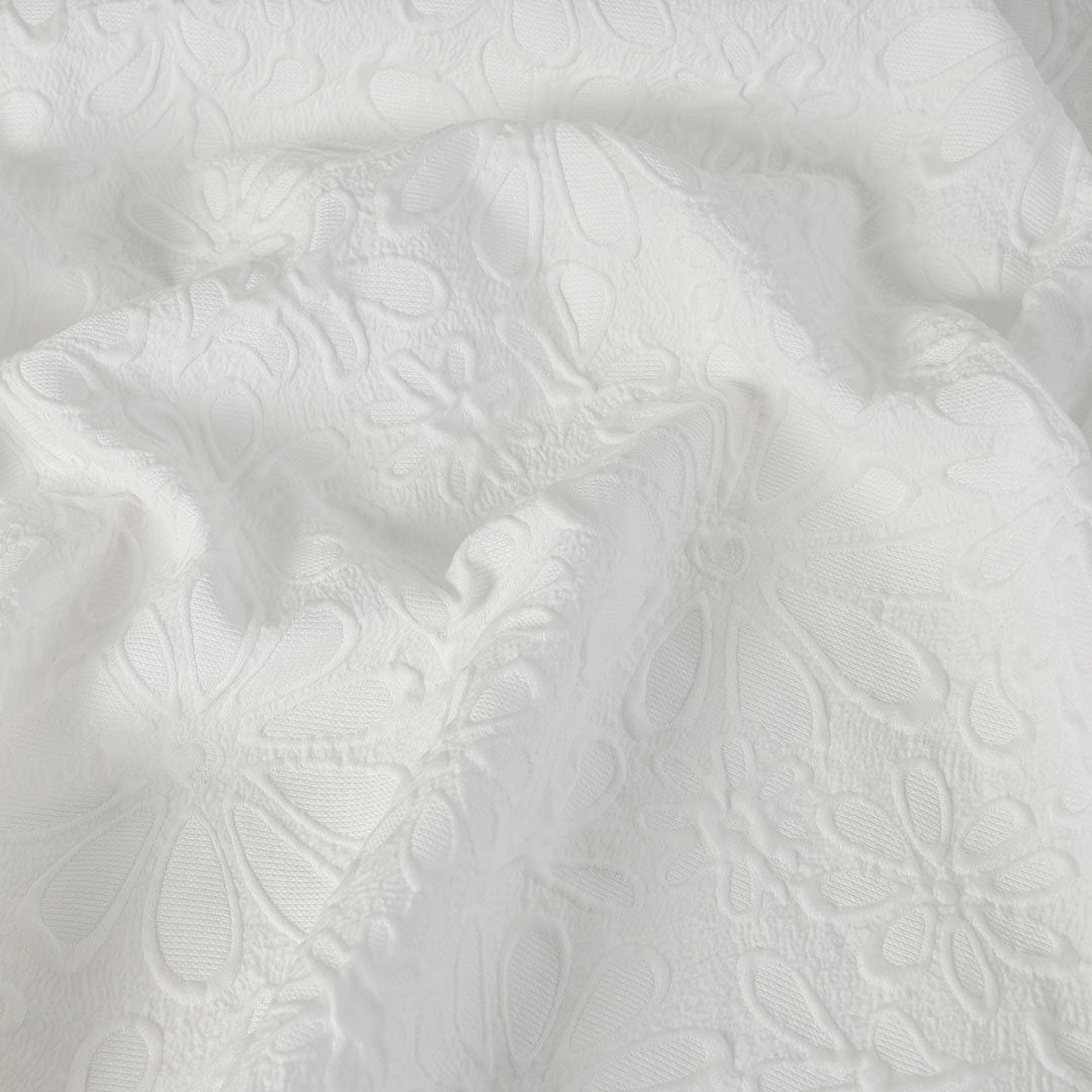 White Floral Jacquard 2217 Fabrics4Fashion White Floral Jacquard 2217 Fabrics4Fashion