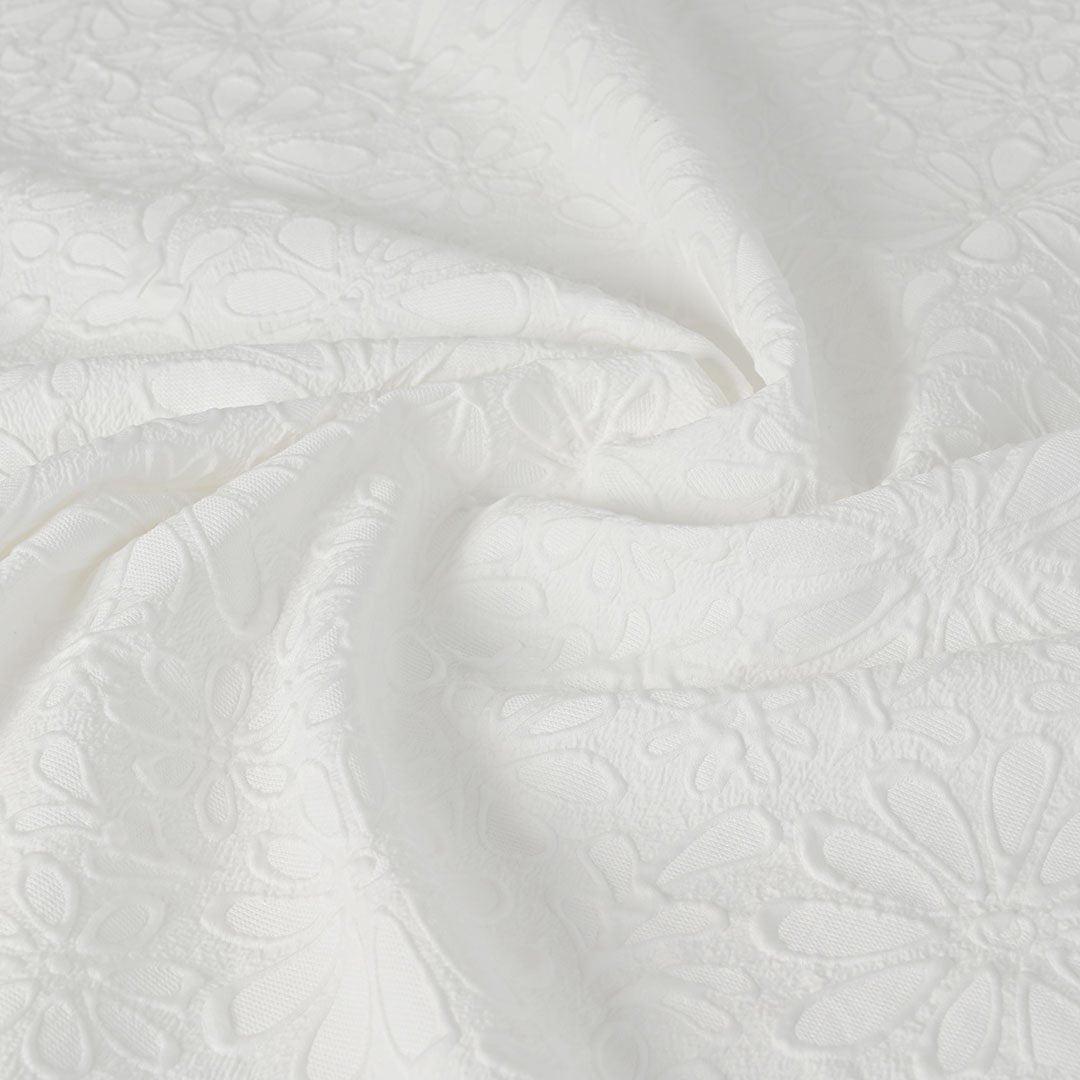 White Floral Jacquard 2217 – Fabrics4Fashion