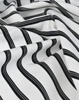 White Navy Nautic Stripes Poplin 3250