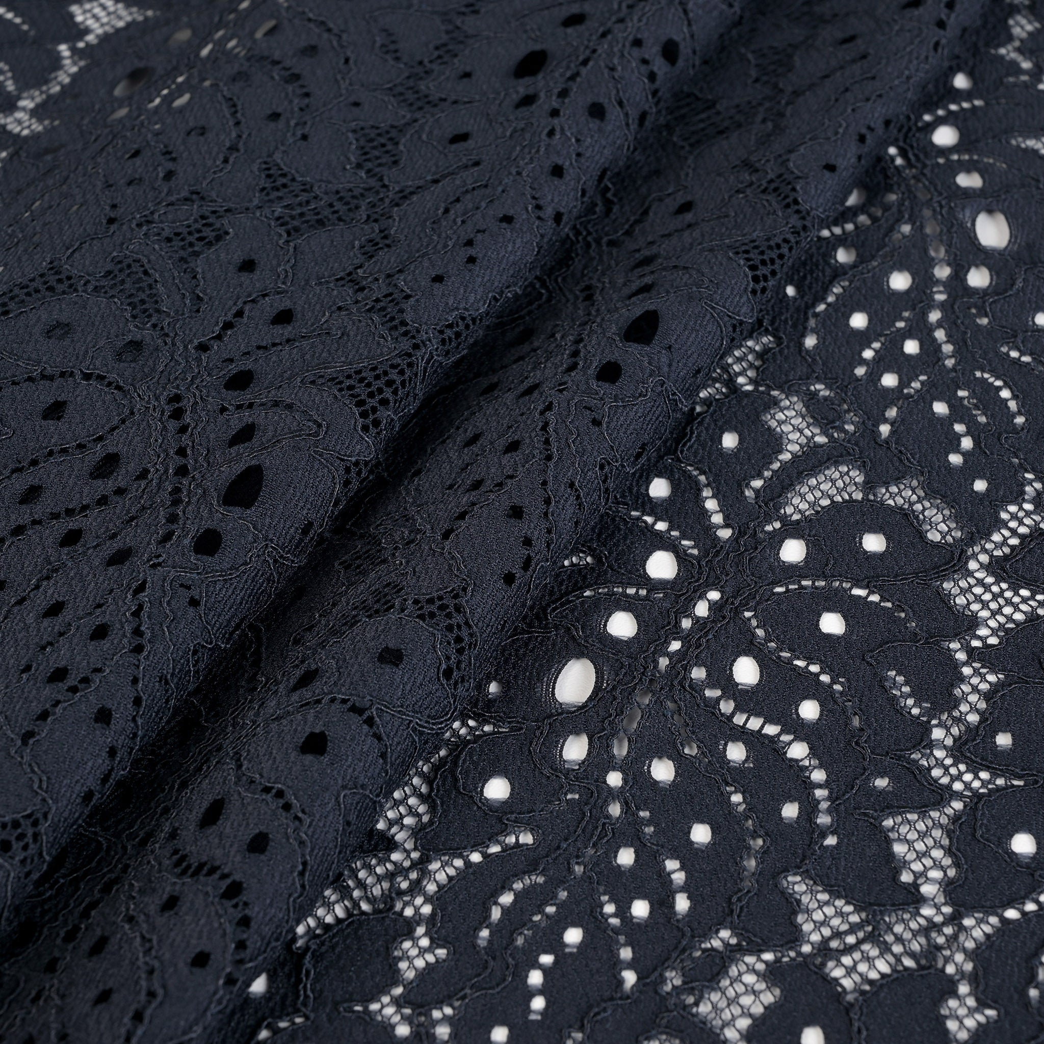 Navy Lace Fabric 5339