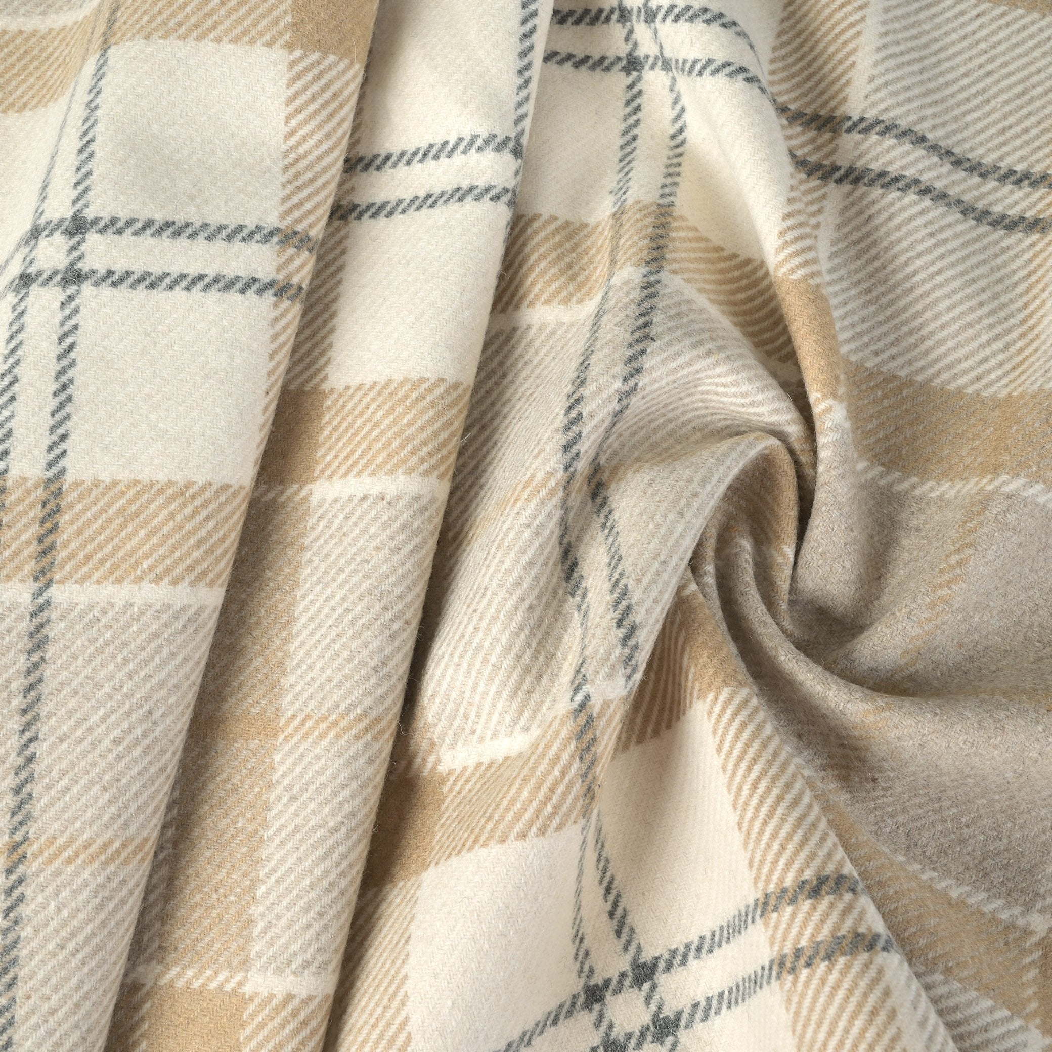 Beige Check Coating Fabric 9847