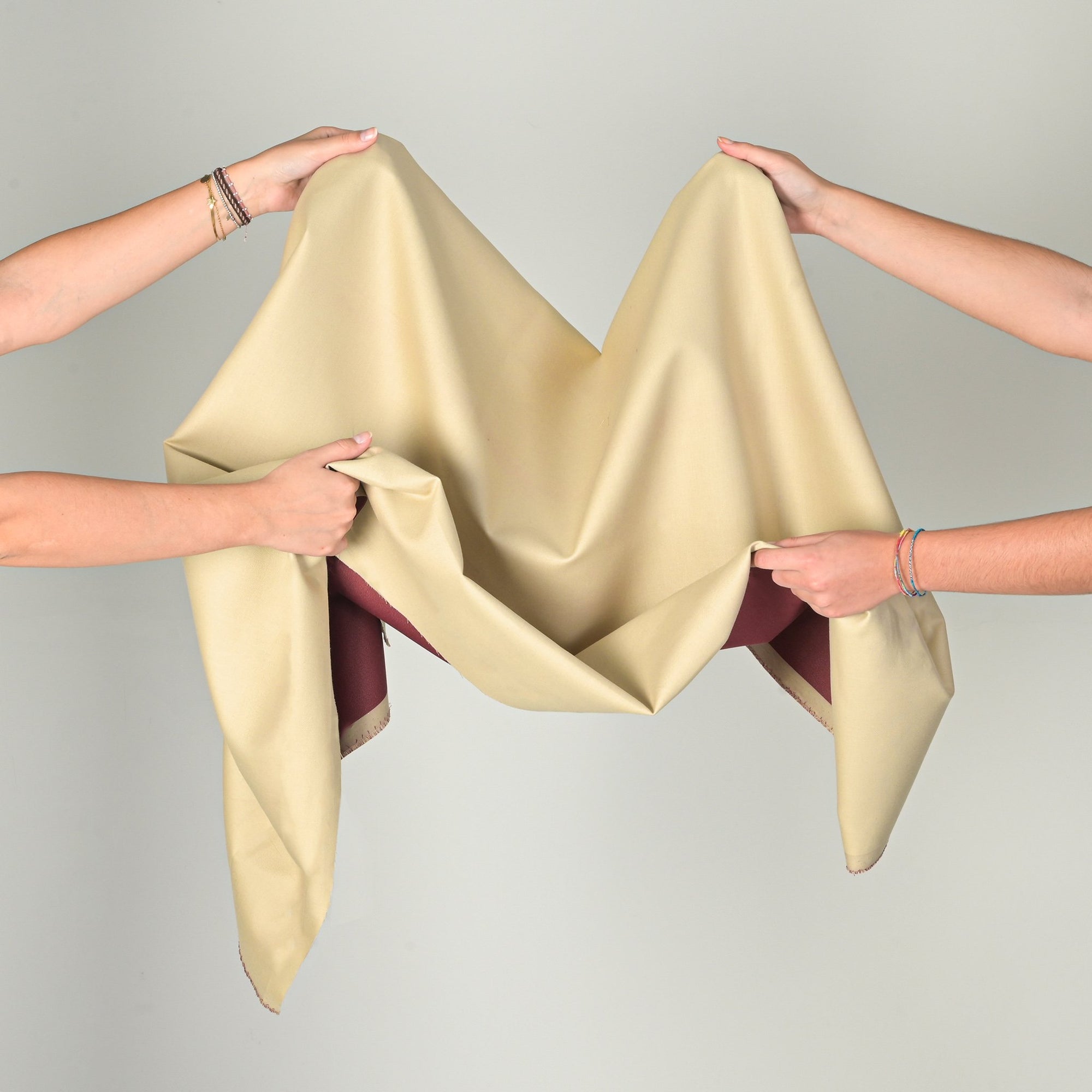 Beige Double Weave Fabric 12053