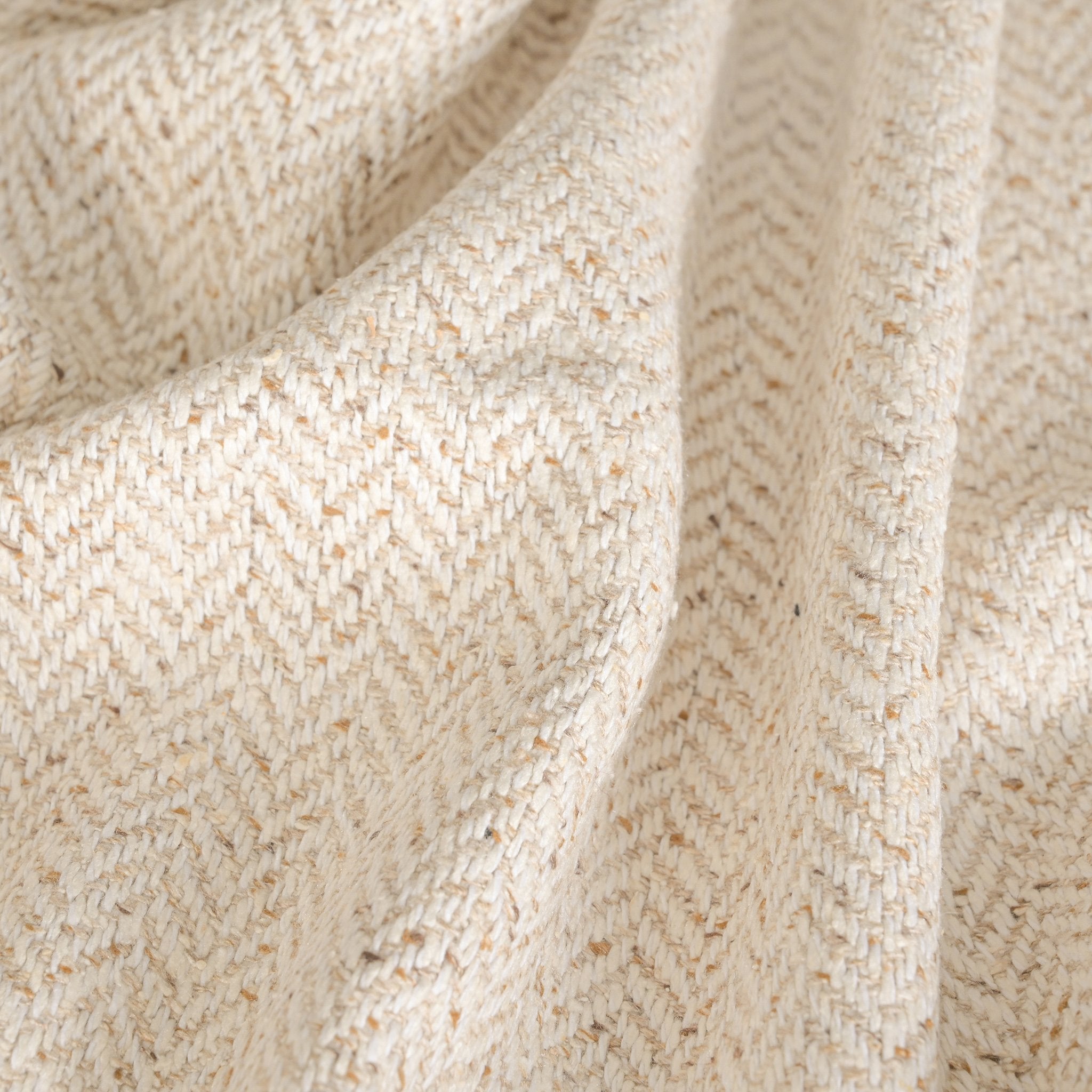 Beige Herringbone Bouclé Fabric 5134