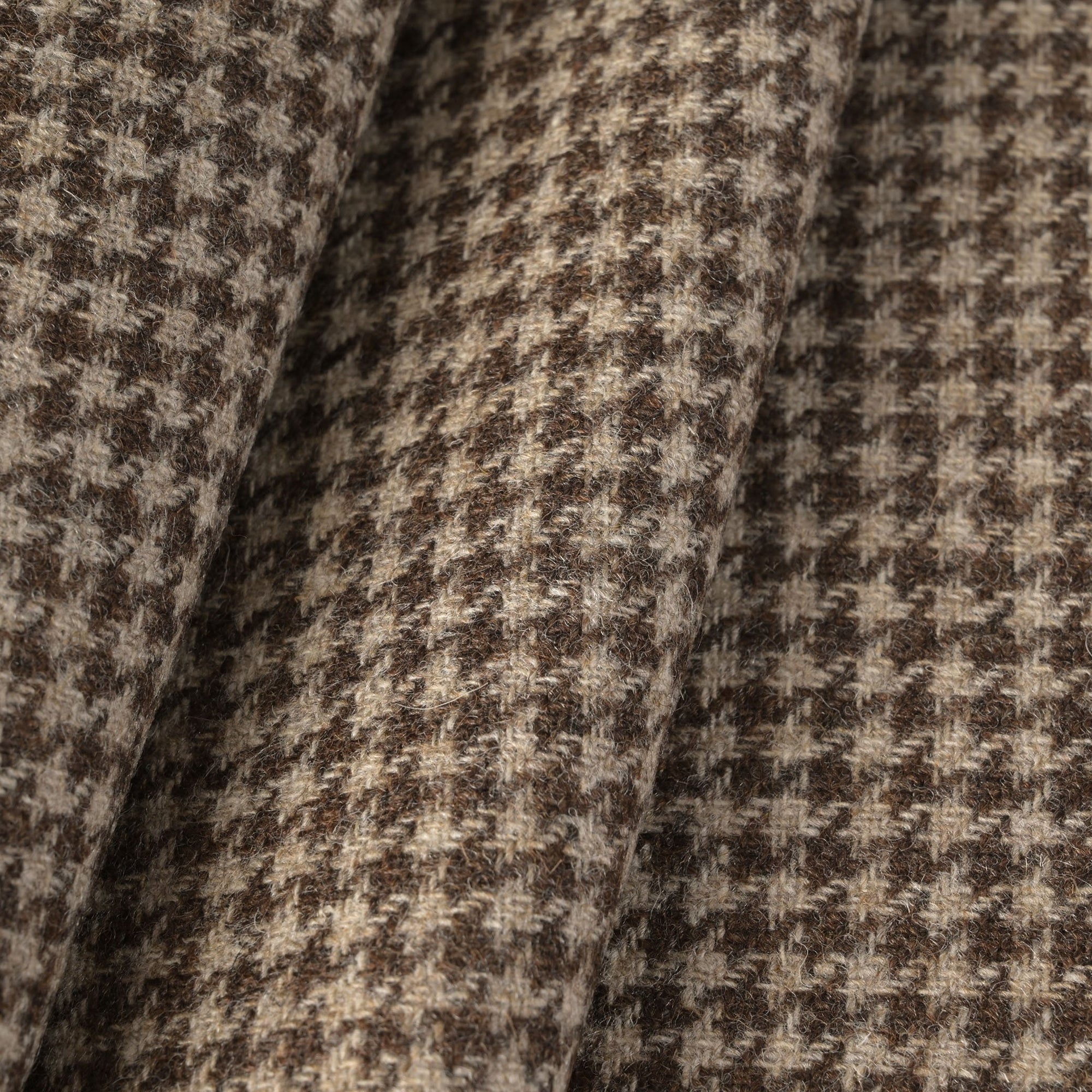 Beige Pied-de-Poule Flannel Fabric 7683