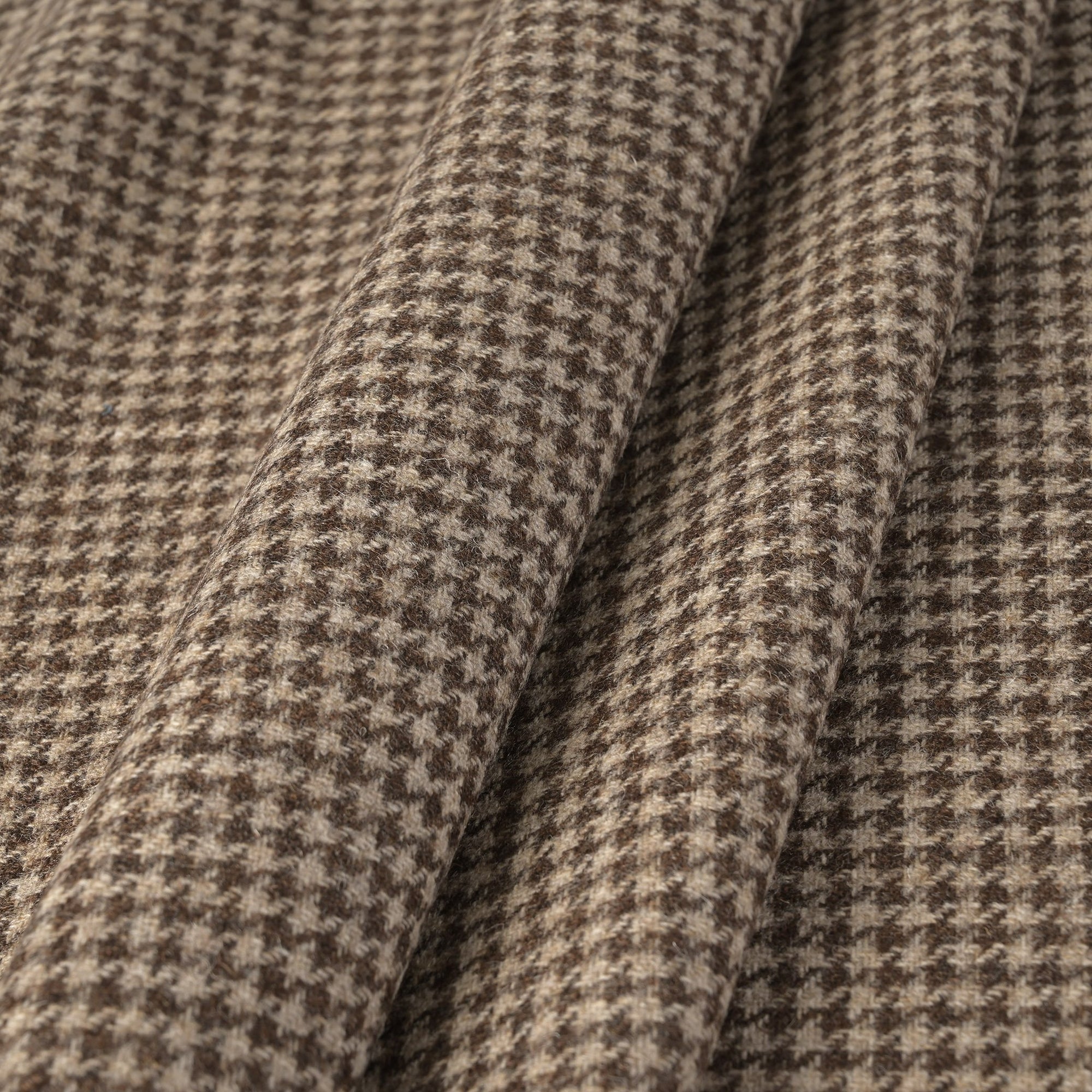 Beige Pied-de-Poule Flannel Fabric 7683