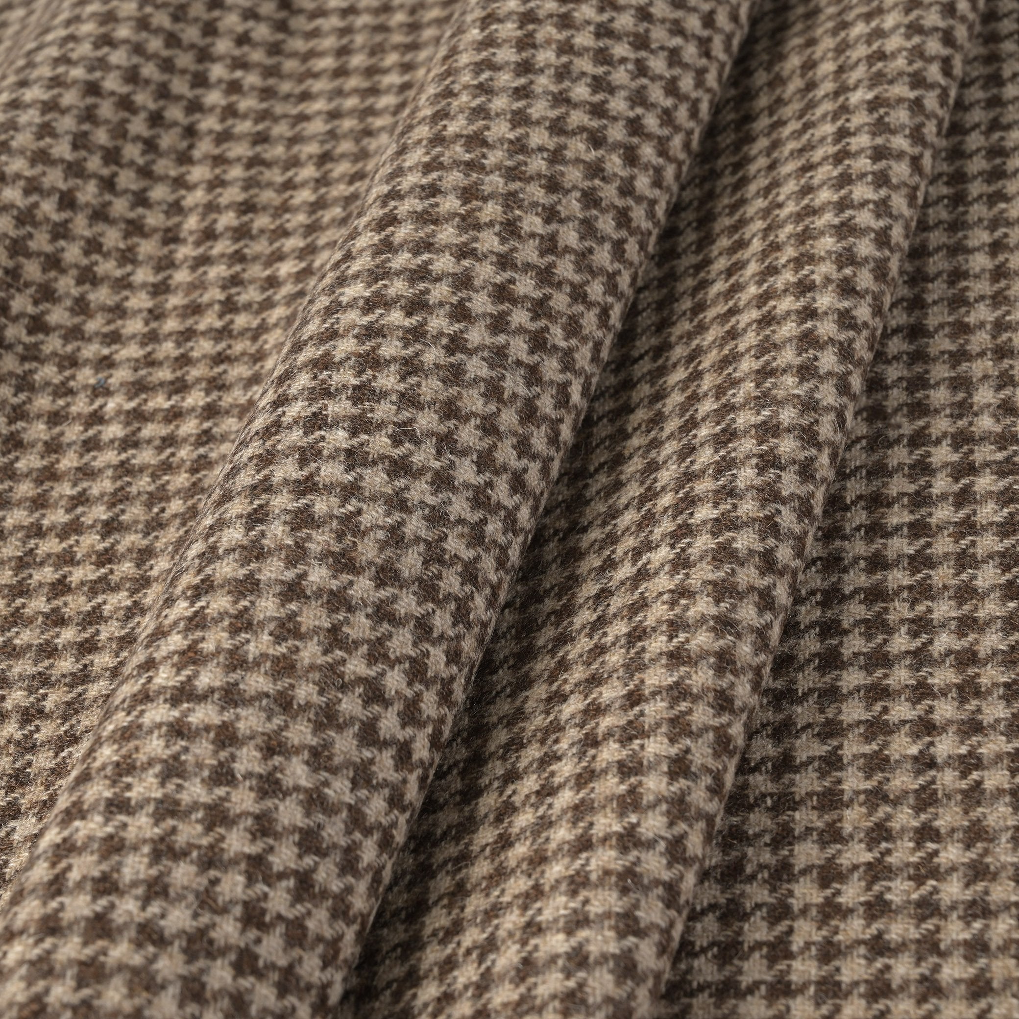 Beige Pied-de-Poule Flannel Fabric 7683