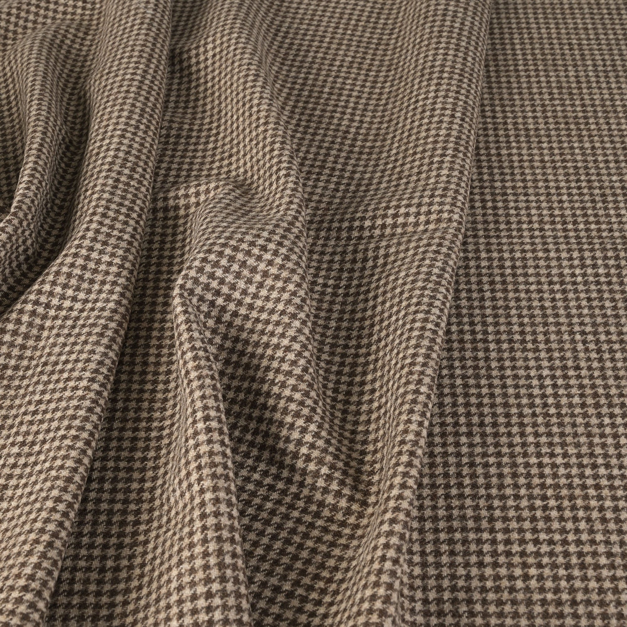 Beige Pied-de-Poule Flannel Fabric 7683
