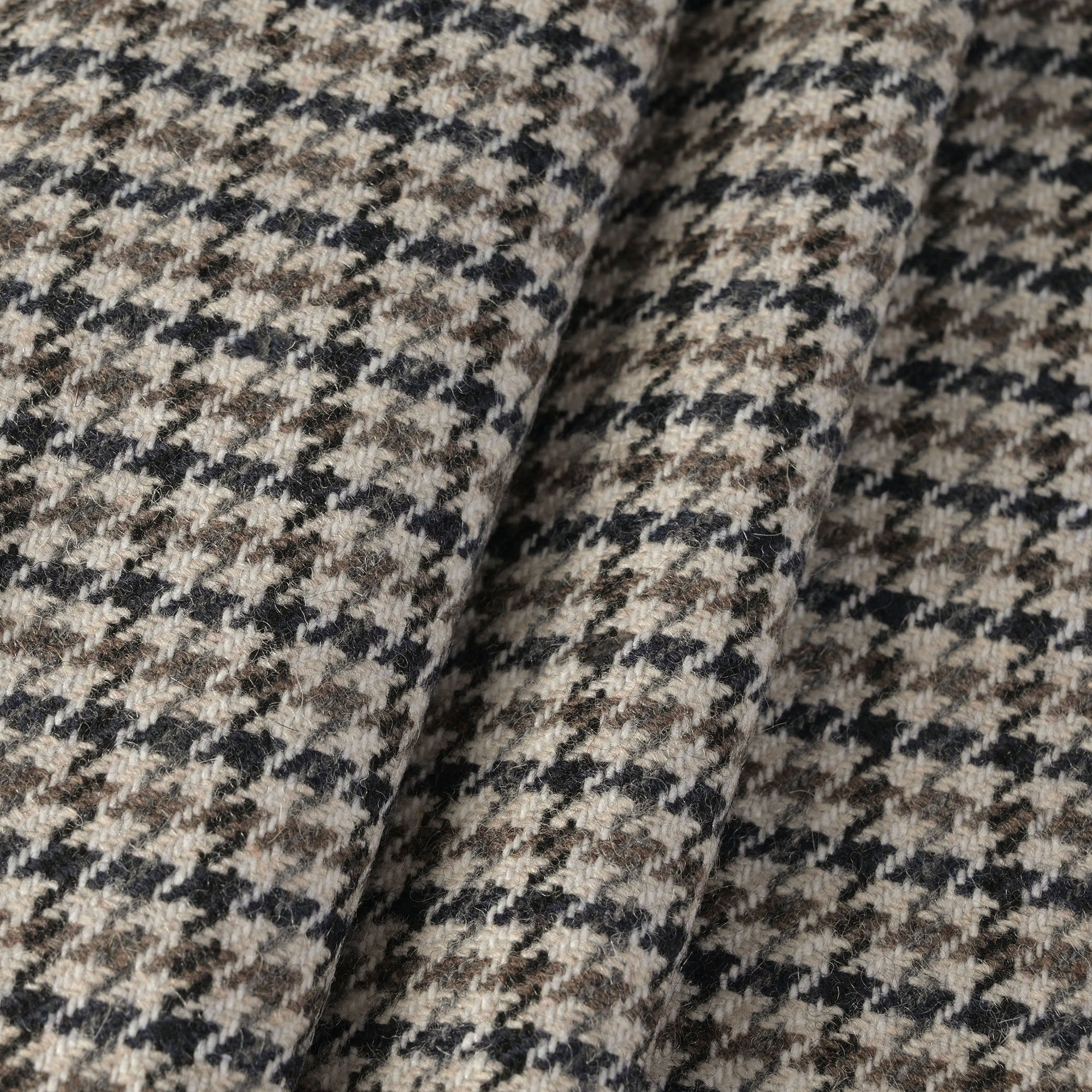 Beige Pied-de-Poule Flannel Fabric 9065