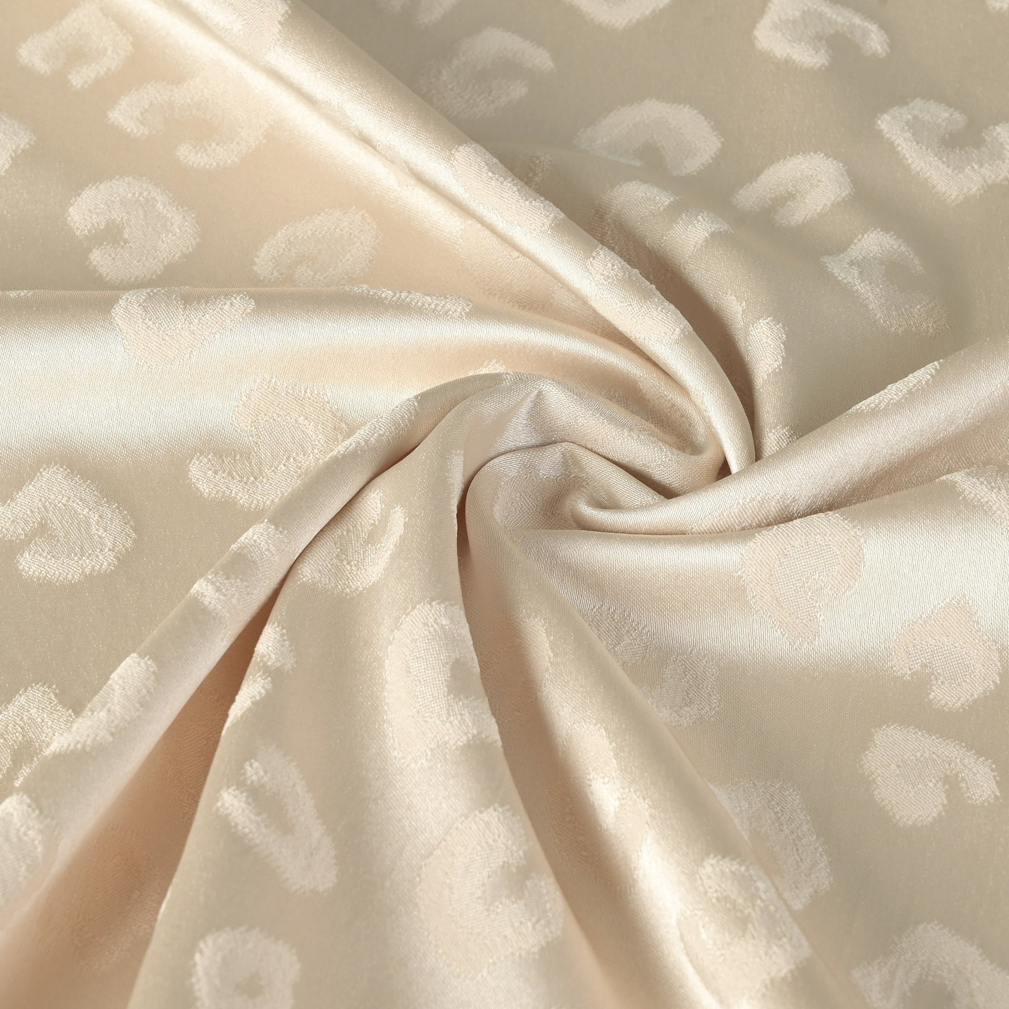 Beige Shiny Satin Fabric 8647