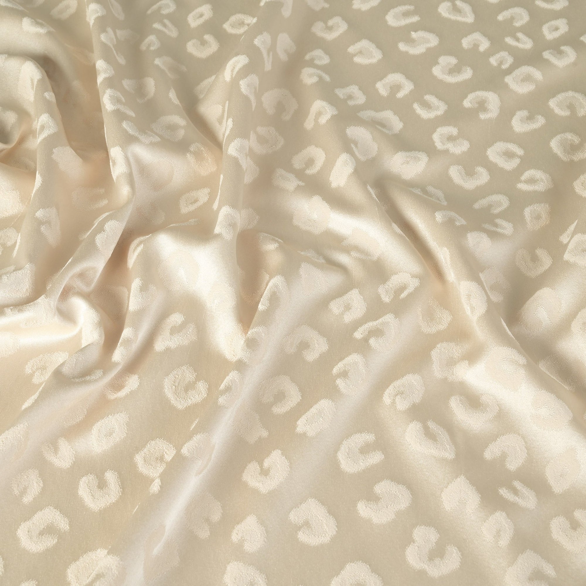 Beige Shiny Satin Fabric 8647