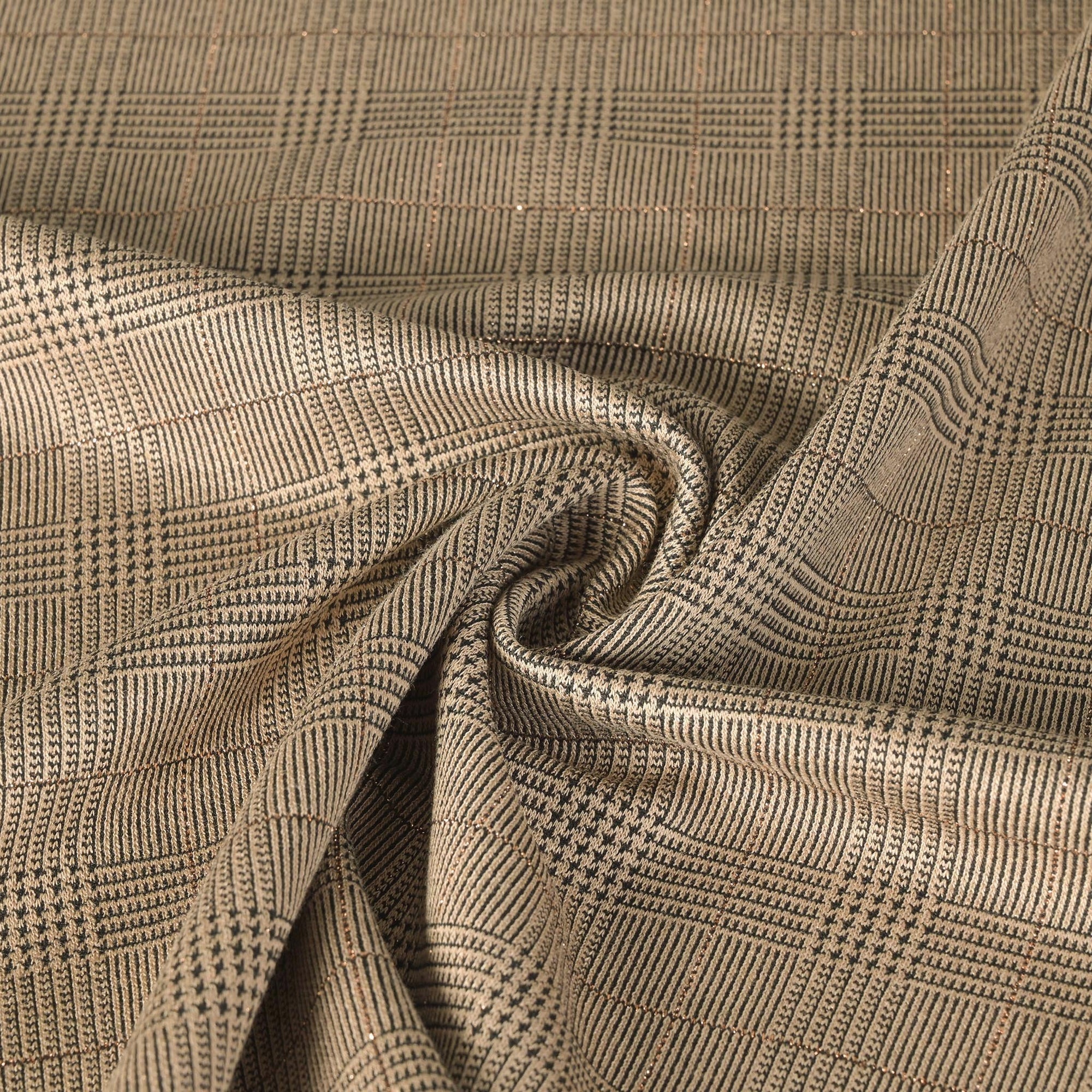Beige Shiny Suiting Fabric 11107