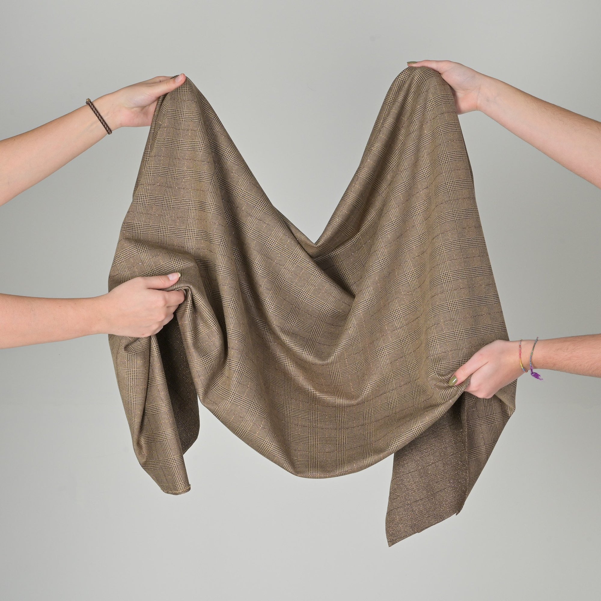 Beige Shiny Suiting Fabric 11107