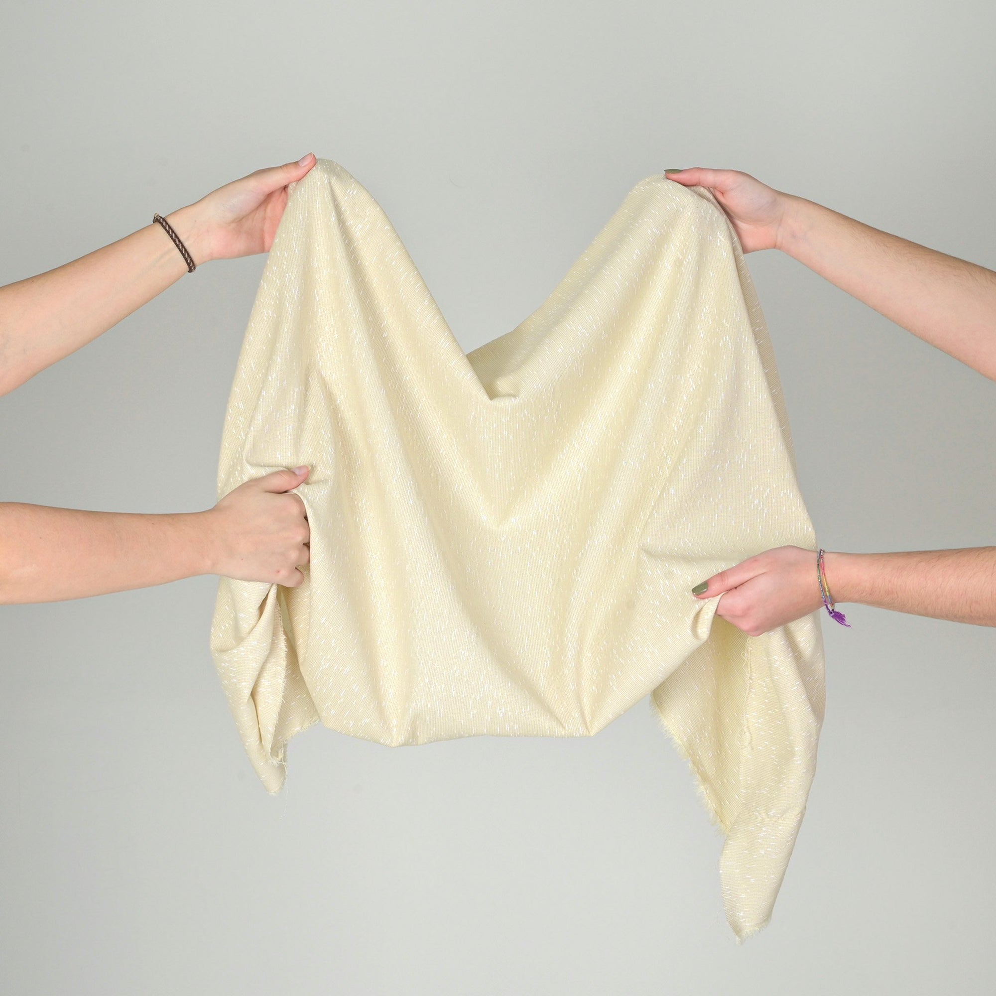 Beige Textured Canvas Fabric 11083