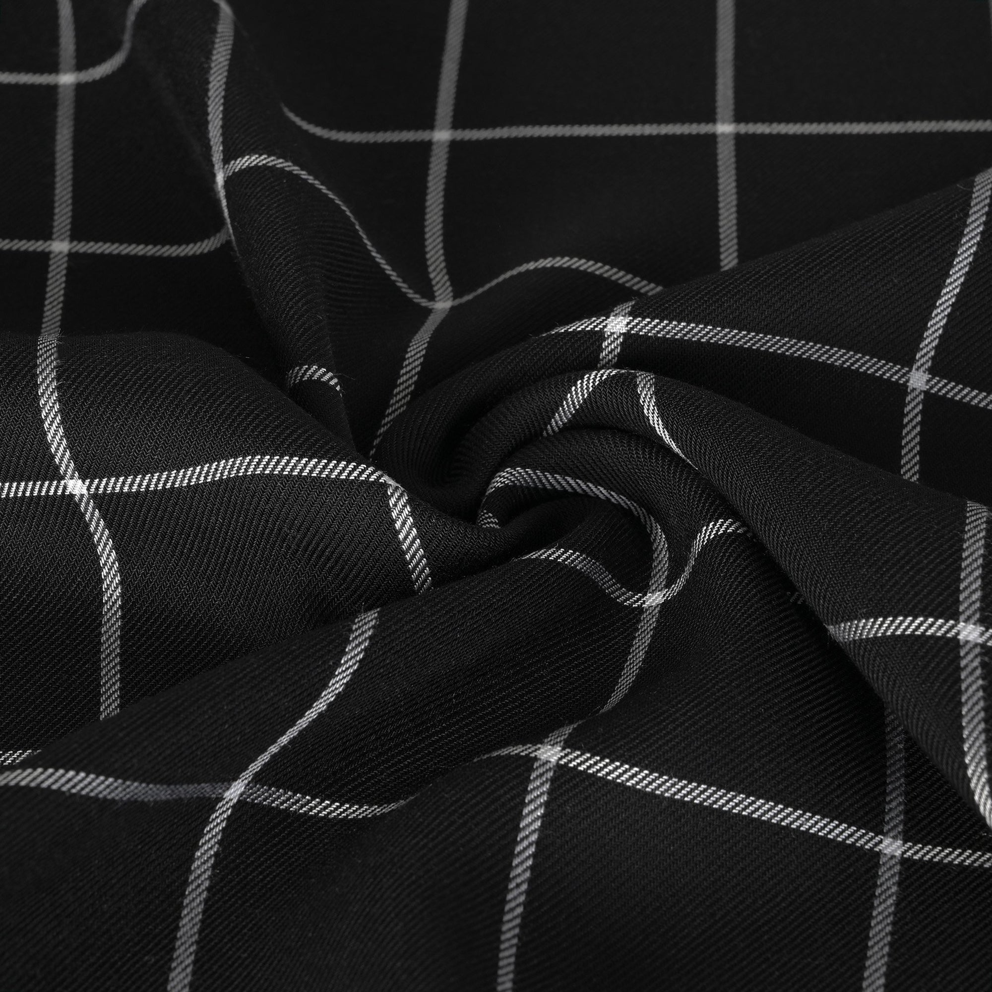 Black Blouse Weight Grid Fabric 6707