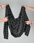 Black Blouse Weight Grid Fabric 6707