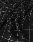 Black Blouse Weight Grid Fabric 6707