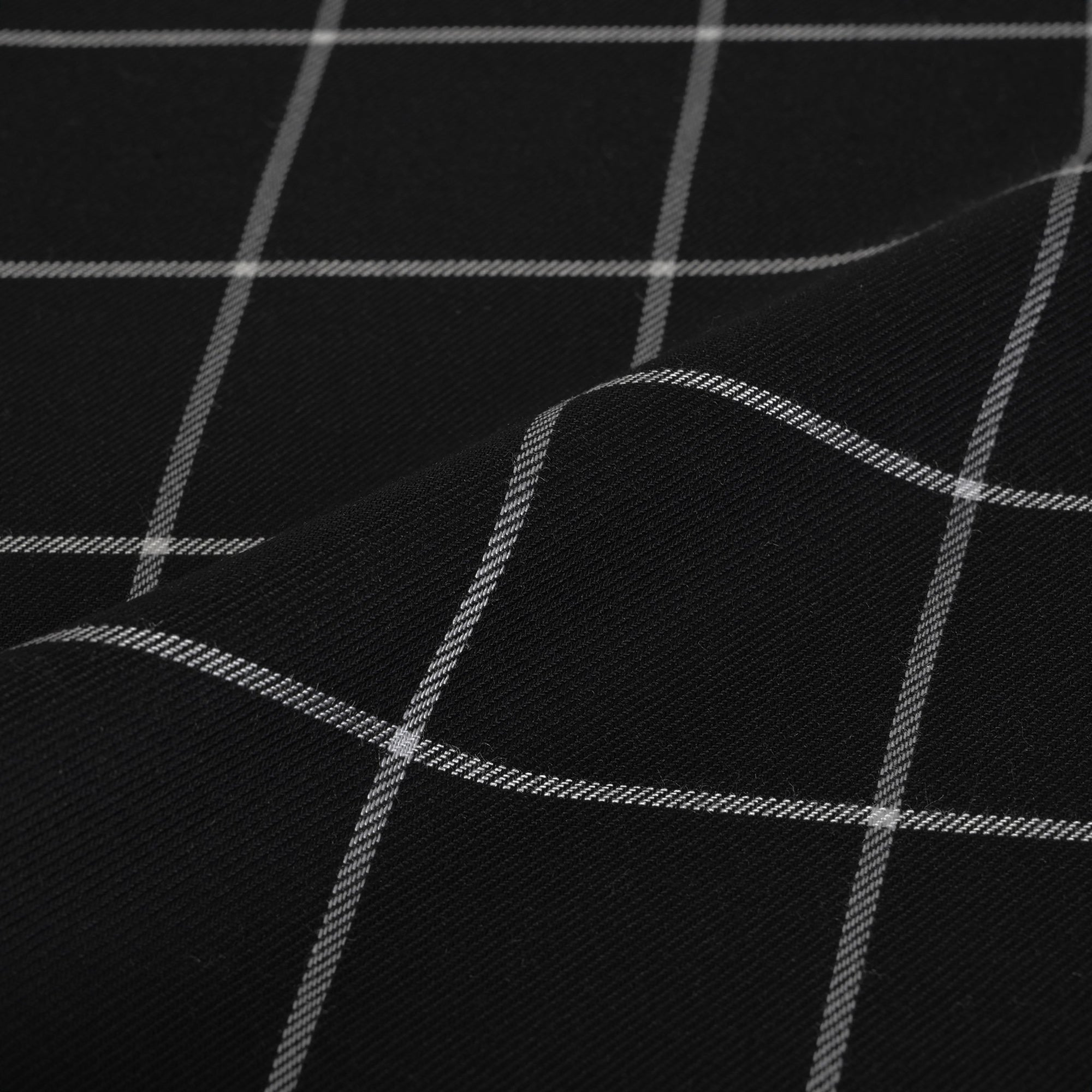 Black Blouse Weight Grid Fabric 6707