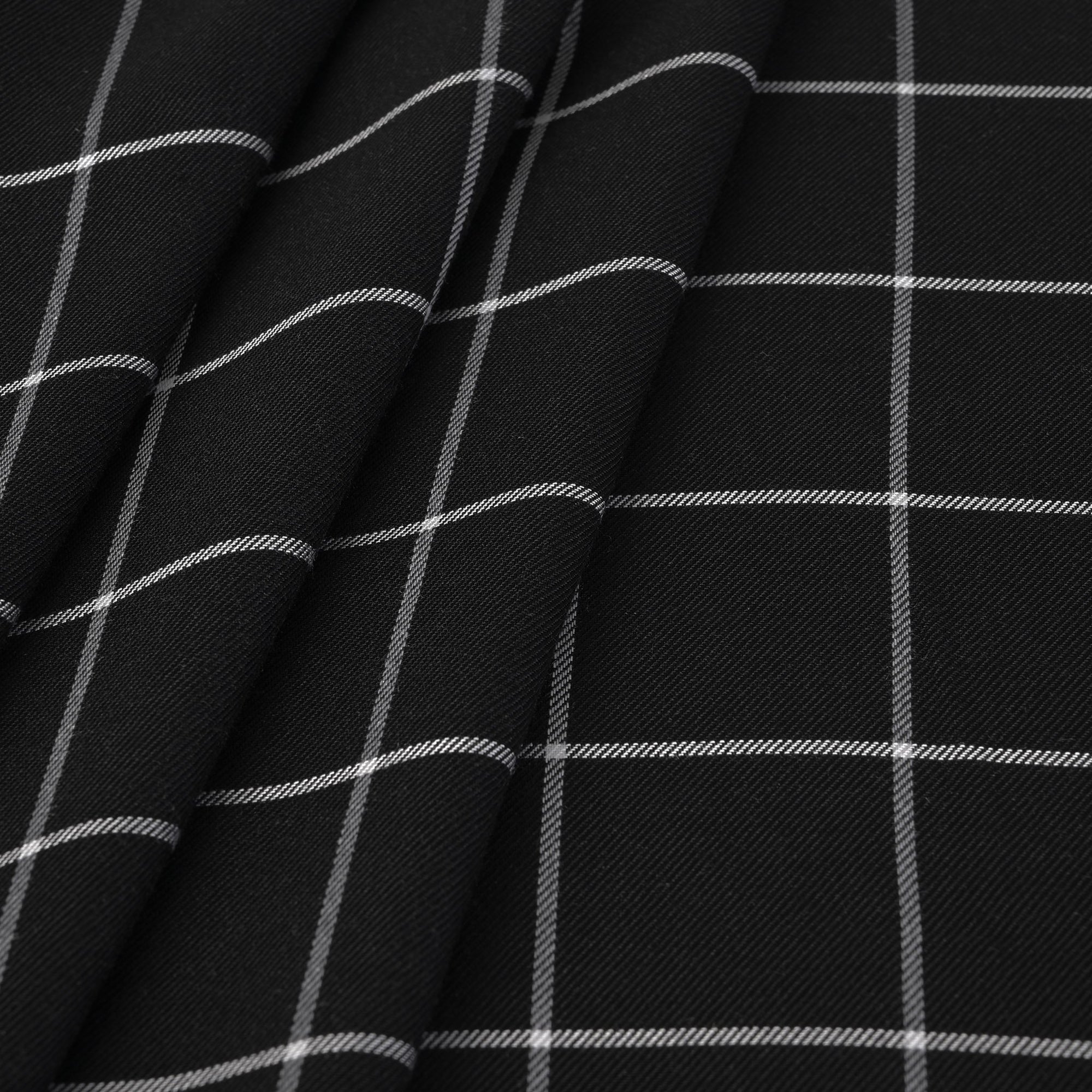 Black Blouse Weight Grid Fabric 6707