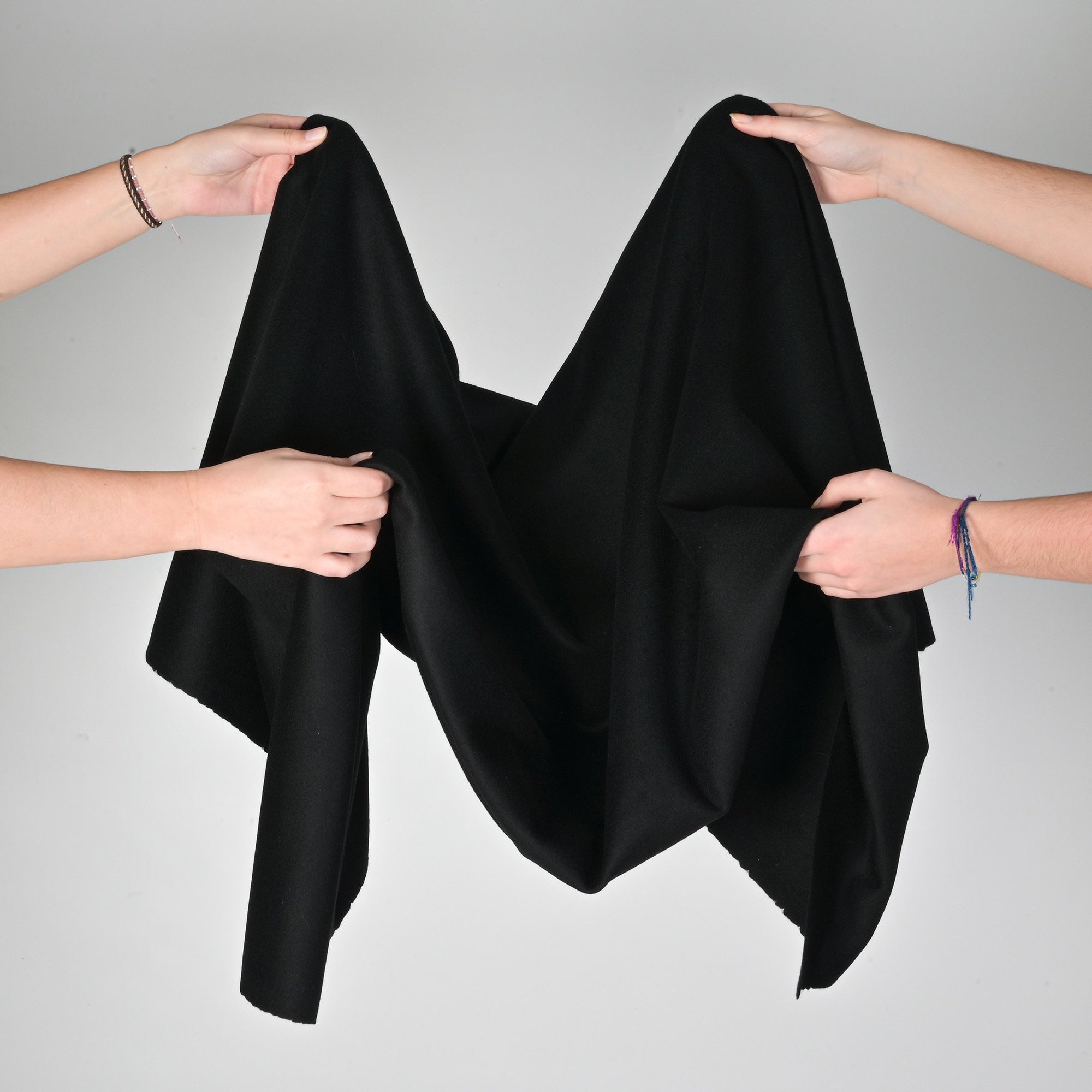 Black Cashmere Coating Fabric 8413