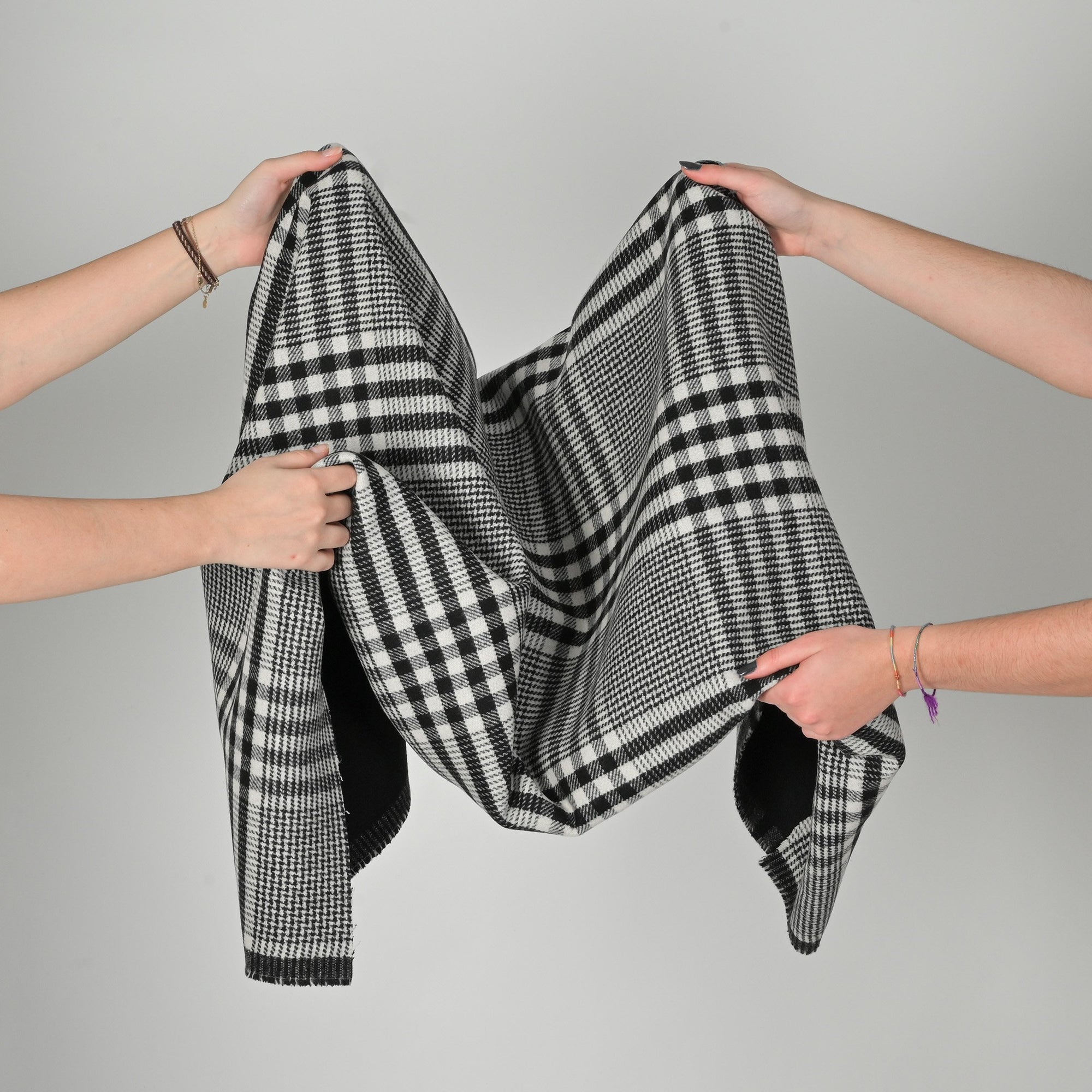 Black Check Coating Fabric 8002