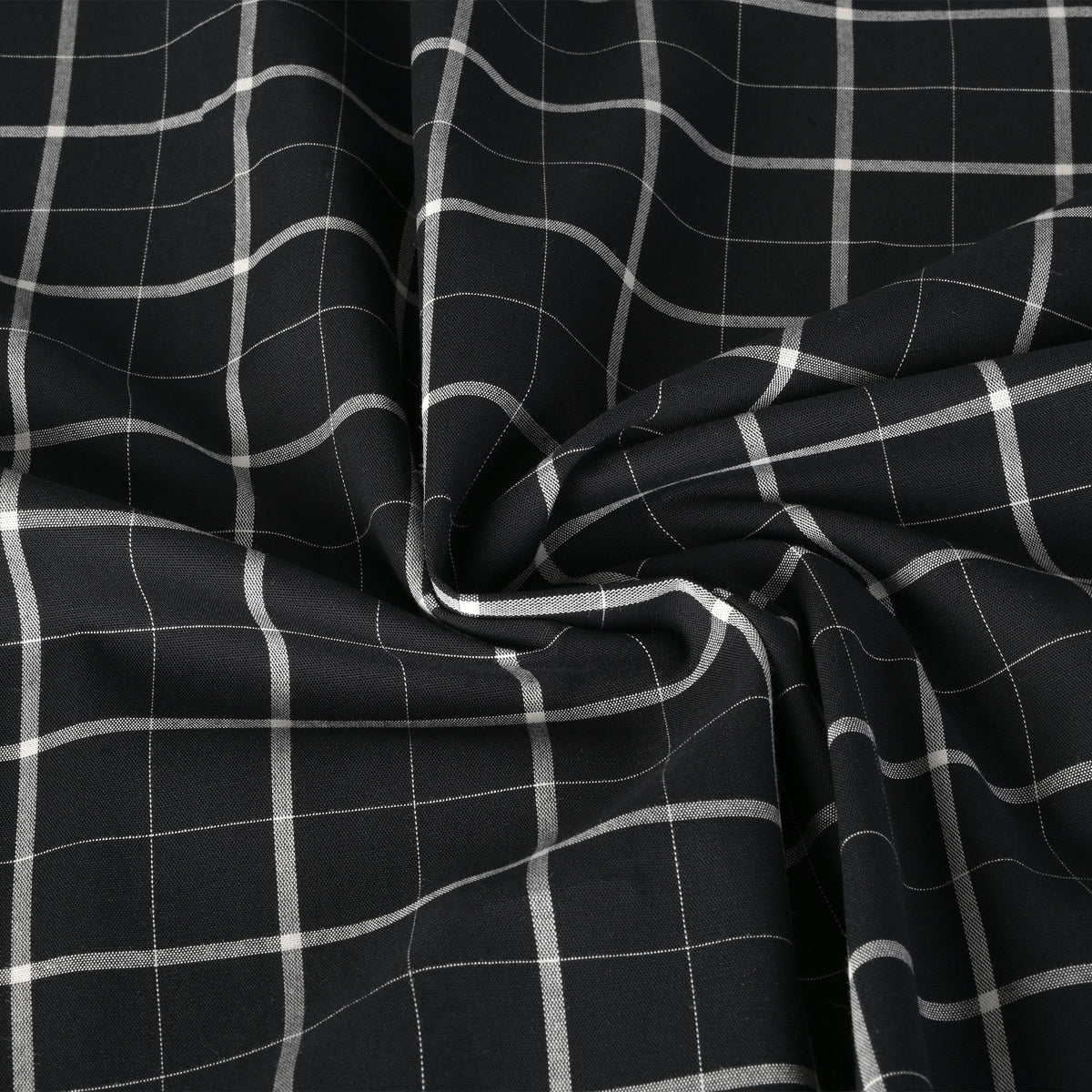 Black Check Shirting Fabric 2757