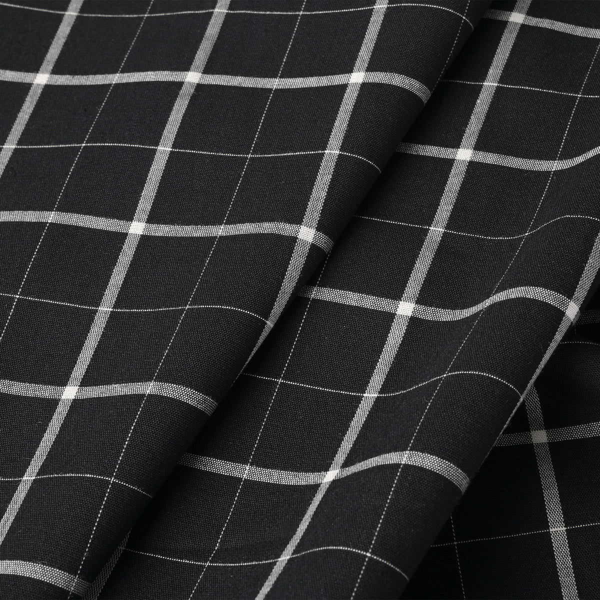 Black Check Shirting Fabric 2757