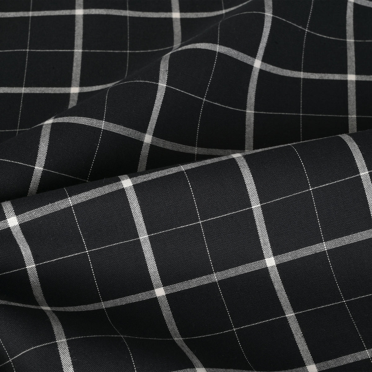 Black Check Shirting Fabric 2757