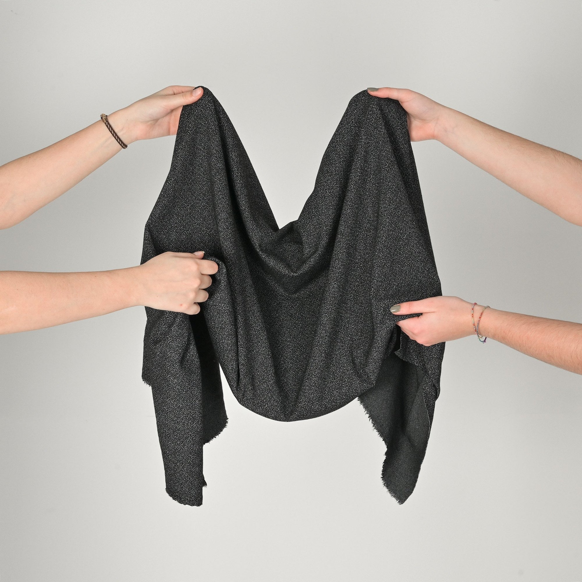 Black Double Weave Jersey Fabric 11084