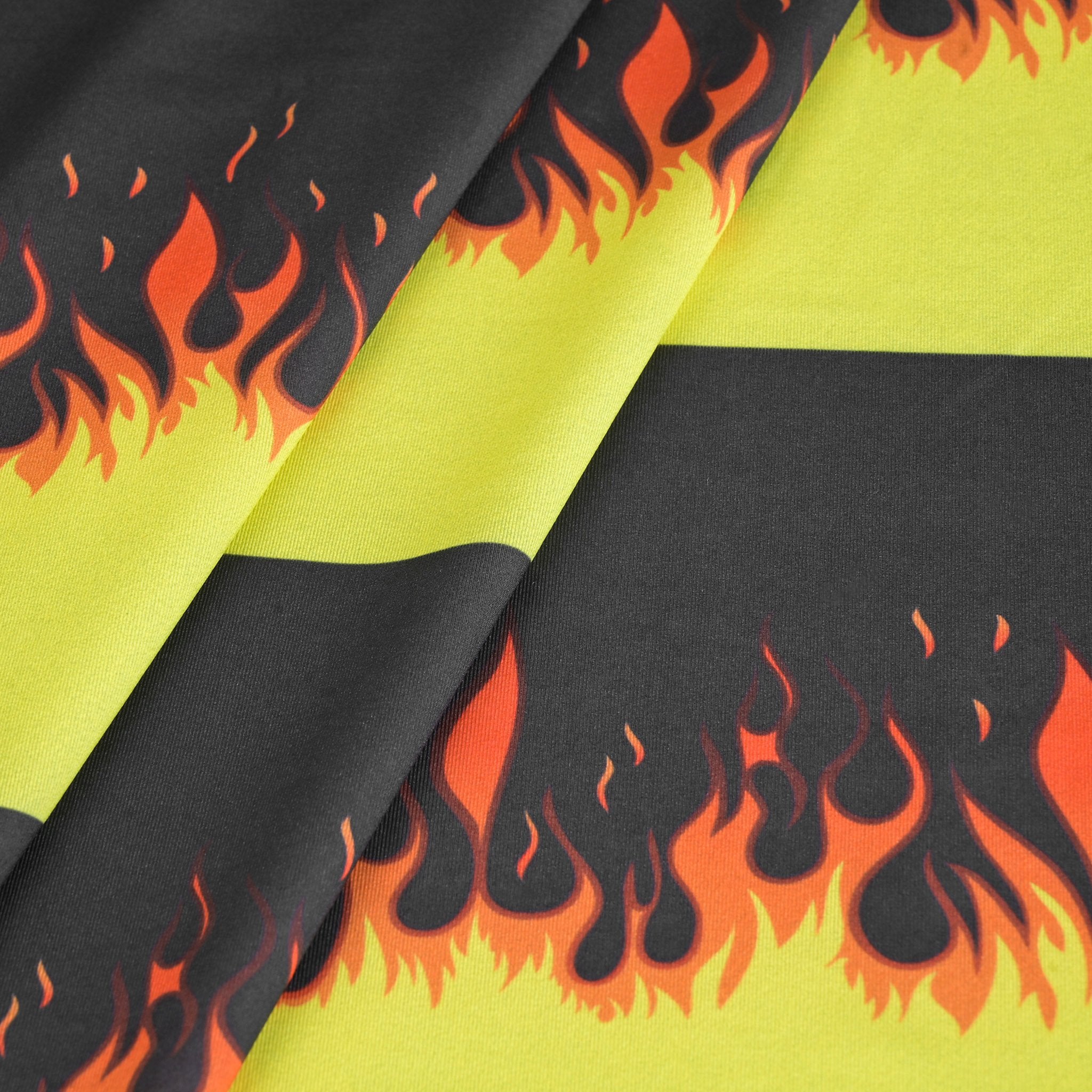 Black Flame Print Jersey Fabric 6837