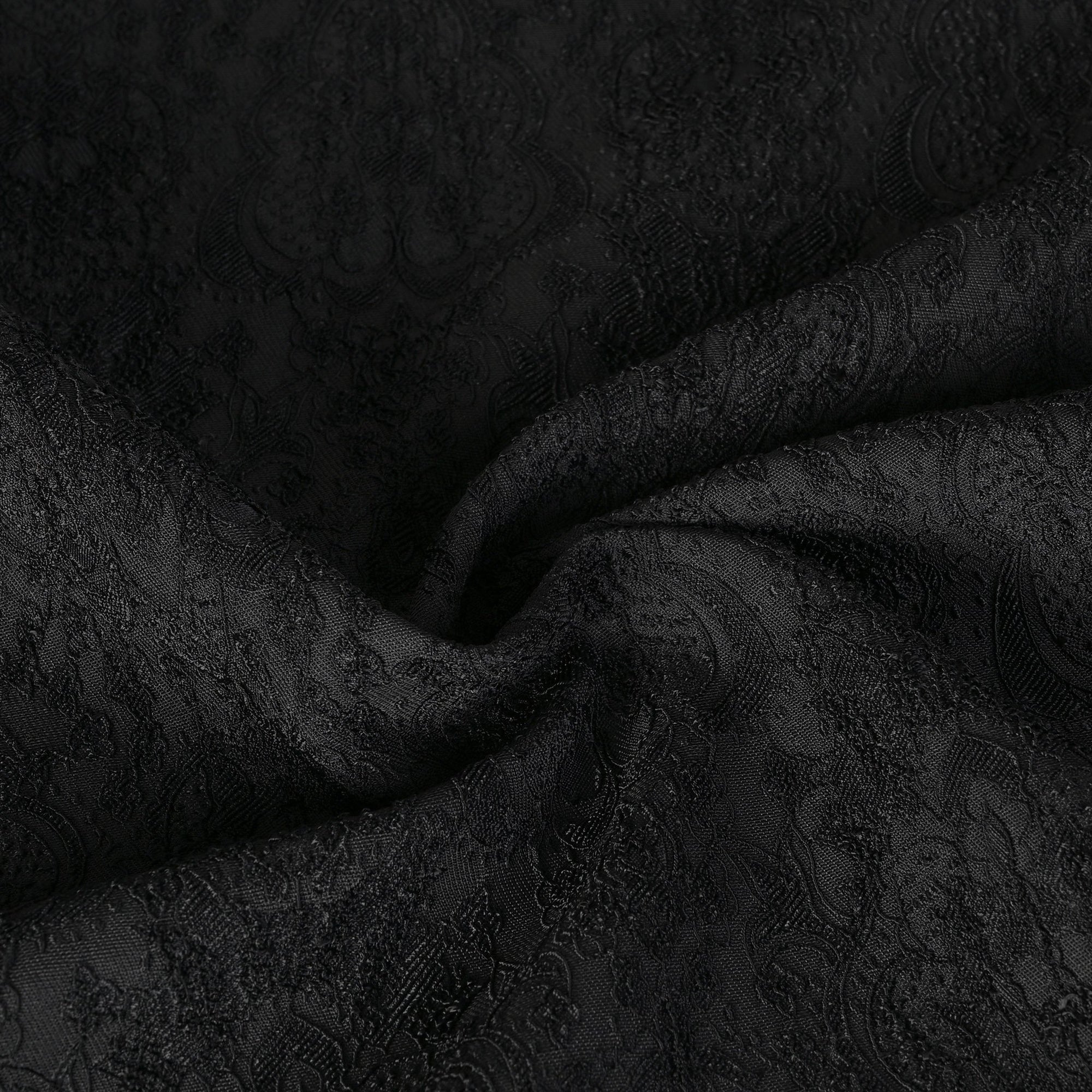 Black Floral Jacquard Fabric 2994