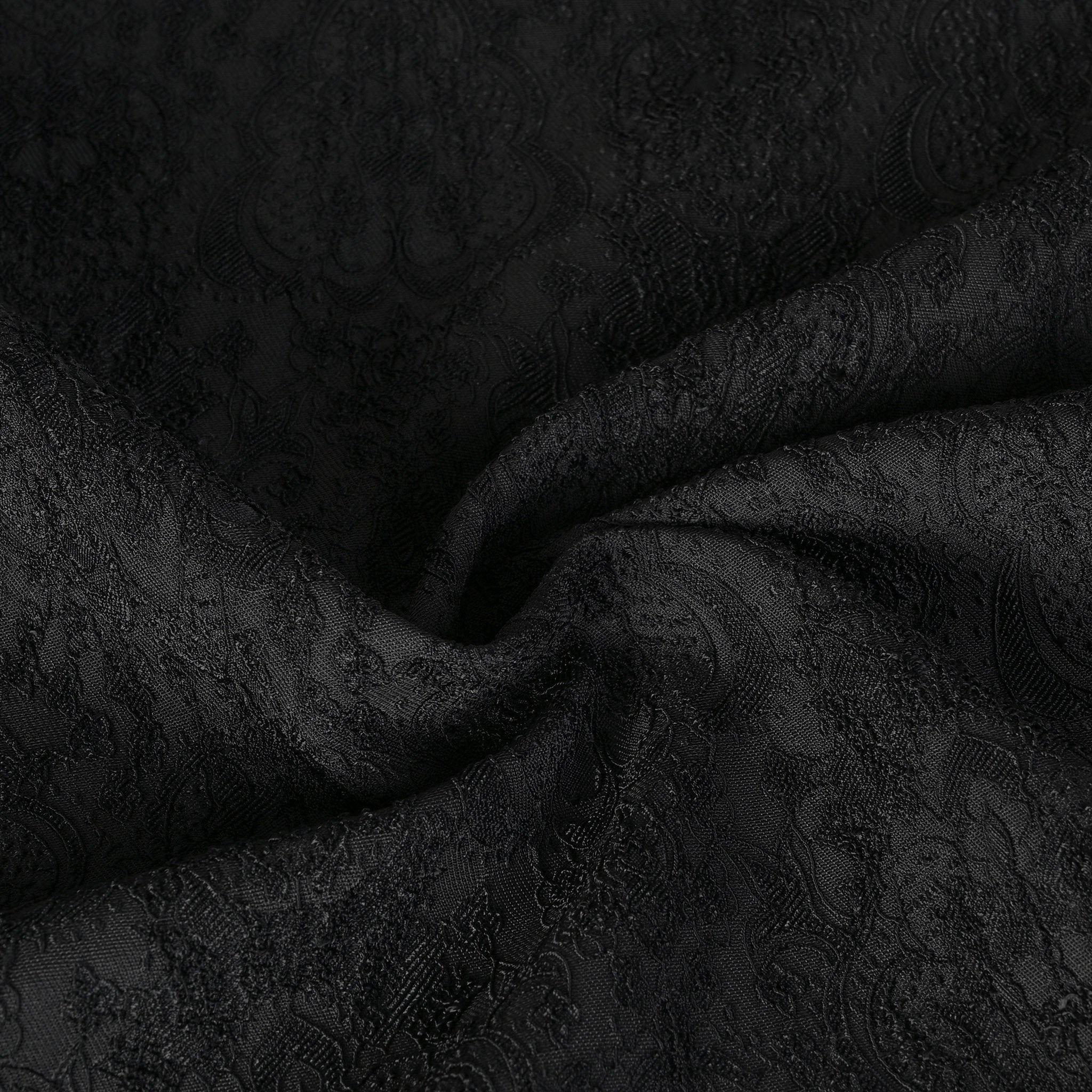 Black Floral Jacquard Fabric 2994