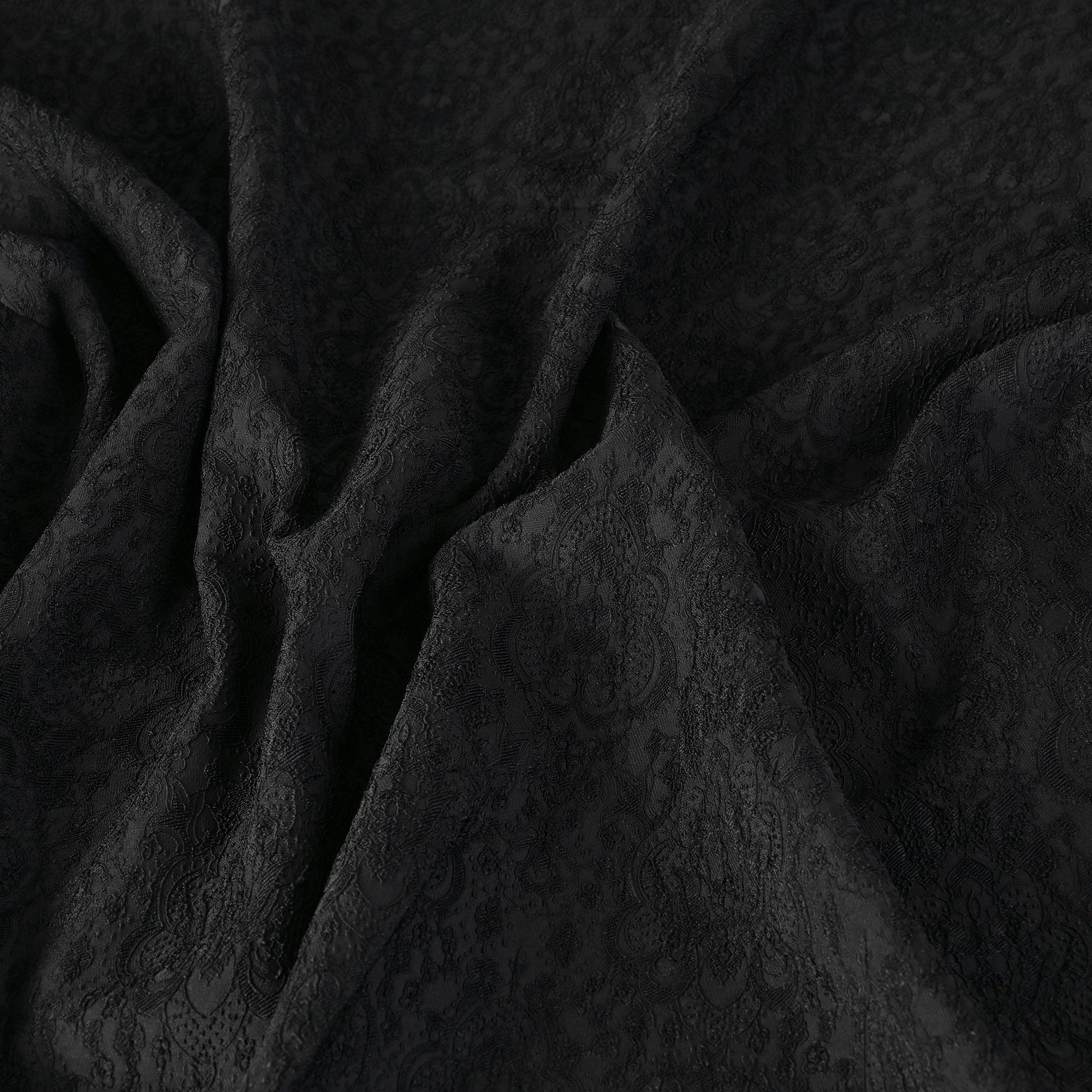 Black Floral Jacquard Fabric 2994