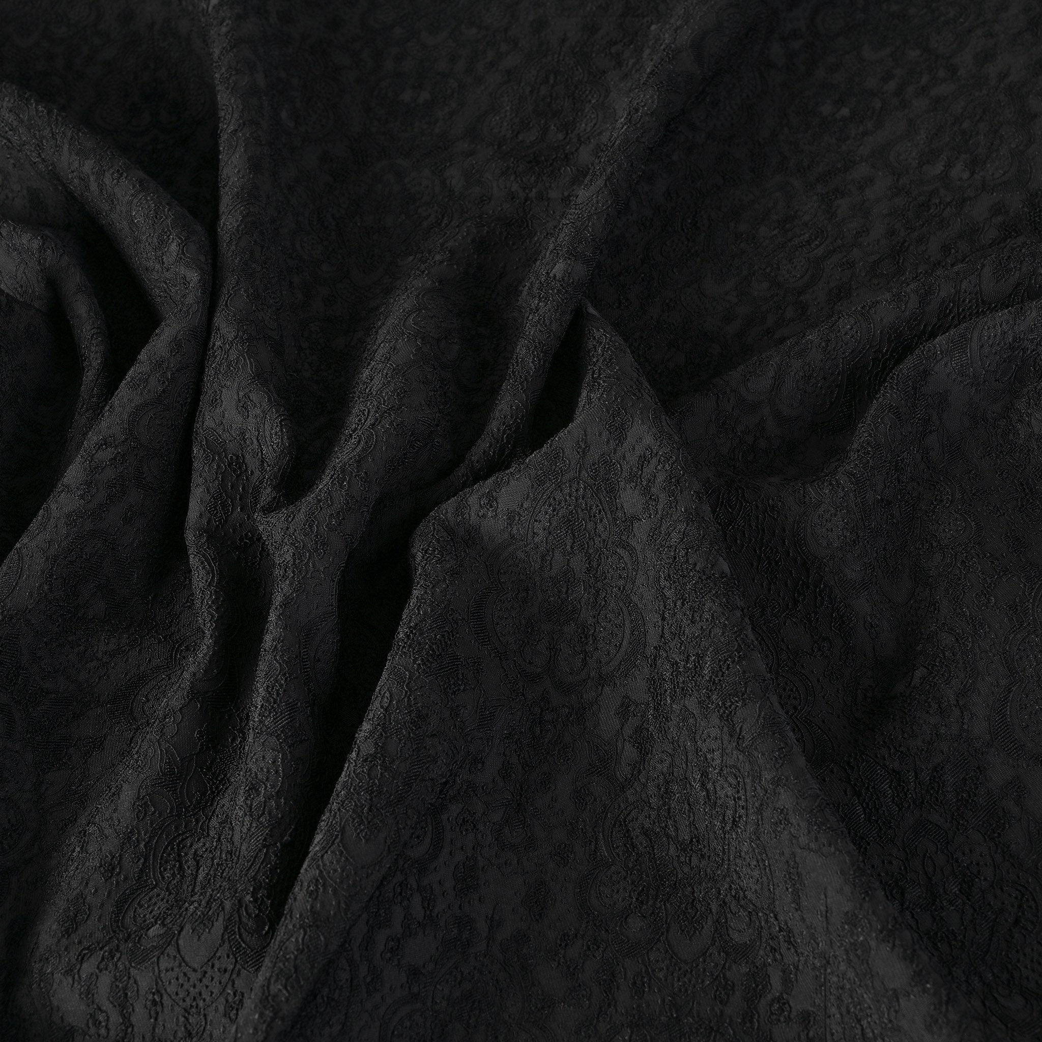 Black Floral Jacquard Fabric 2994