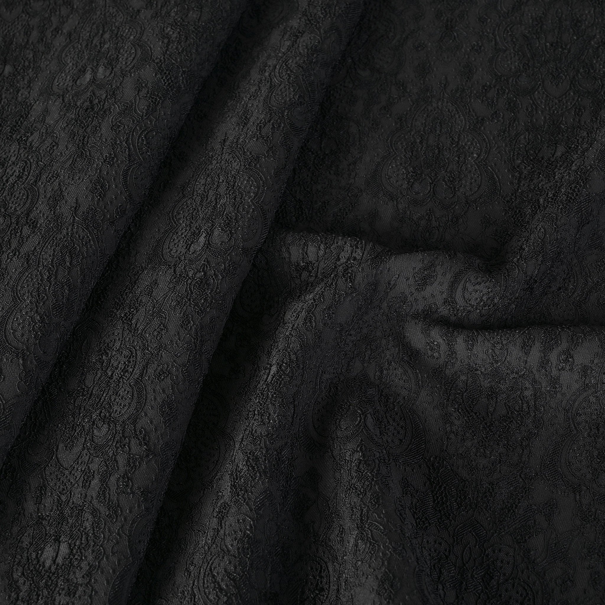 Black Floral Jacquard Fabric 2994