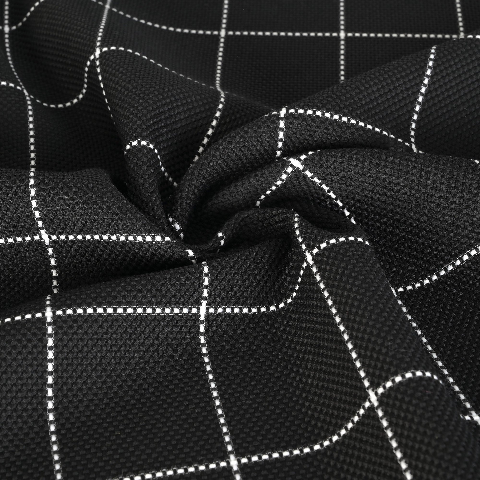Black Grid Suiting Fabric 96880